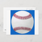 Baseball op blauw briefkaart (Voorkant / Achterkant)
