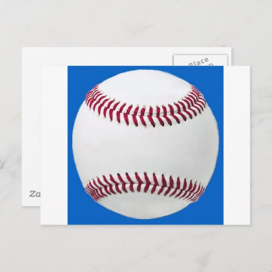 Baseball op blauw briefkaart (Voorkant / Achterkant)