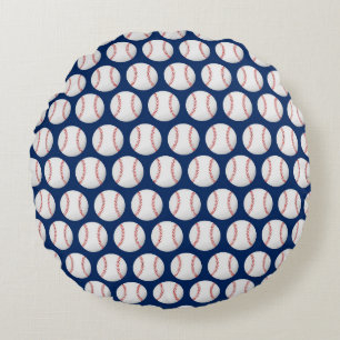 Baseball op blauwe achtergrond rond kussen