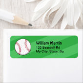 Baseball op groen veld retouradreslabels etiket (Insitu)