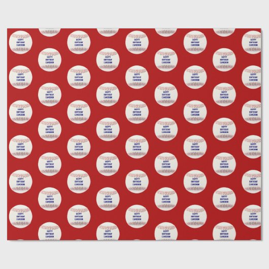 Baseball op maat cadeaupapier (Vlak)