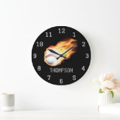 Baseball op maat gesneden add-naam grote klok (Huis)