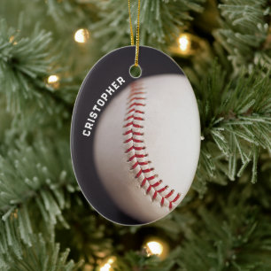 Baseball op maat keramisch ornament