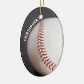 Baseball op maat keramisch ornament (Links)