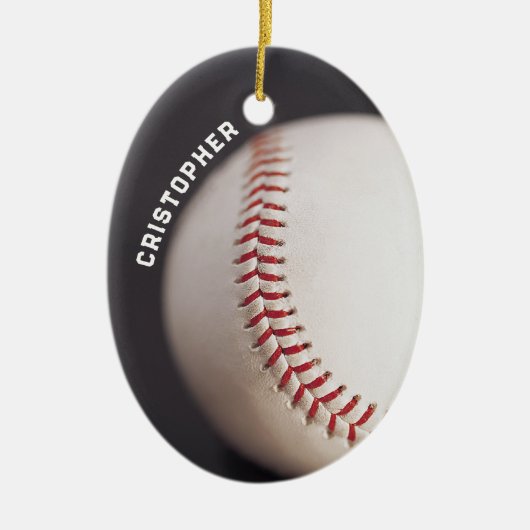 Baseball op maat keramisch ornament (Voorkant)