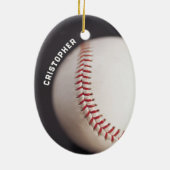 Baseball op maat keramisch ornament (Achterkant)