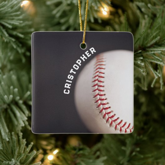 Baseball op maat keramisch ornament (Boom)