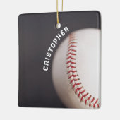 Baseball op maat keramisch ornament (Links)