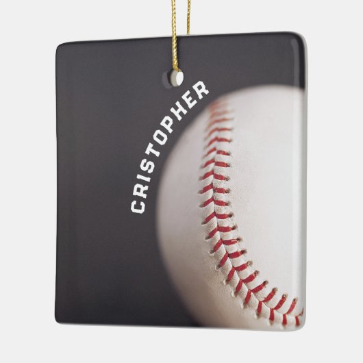 Baseball op maat keramisch ornament (Links)