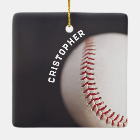 Baseball op maat keramisch ornament (Achterkant)