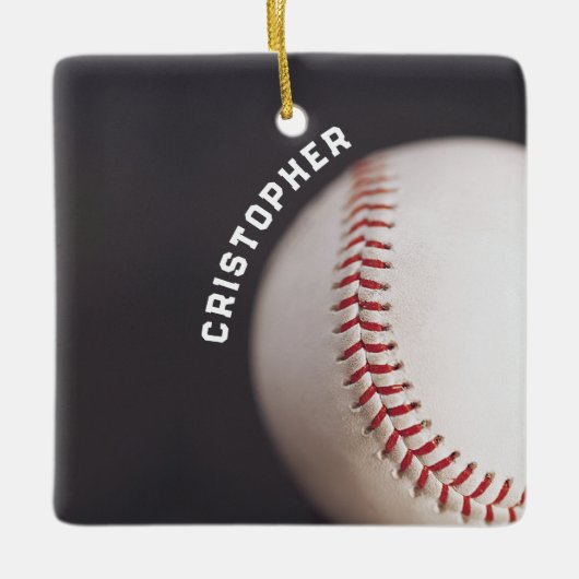 Baseball op maat keramisch ornament (Voorkant)