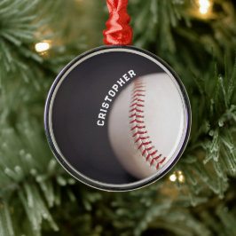 Baseball op maat metalen ornament