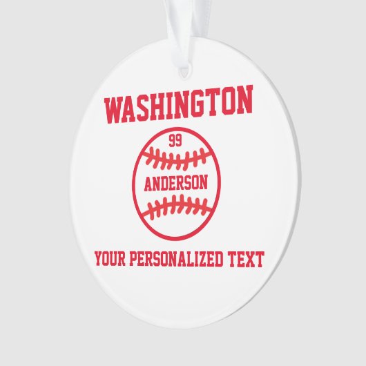 Baseball op maat ornament (voorkant)