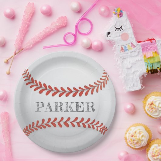 Baseball op maat papieren bordje (Feest)