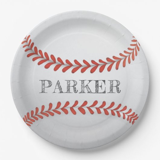 Baseball op maat papieren bordje (Voorkant)