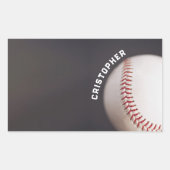 Baseball op maat rechthoekige sticker (Voorkant)