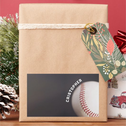 Baseball op maat rechthoekige sticker (Feestdagen)