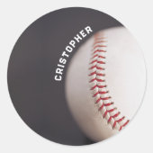 Baseball op maat ronde sticker (Voorkant)