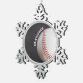 Baseball op maat tin sneeuwvlok ornament (Rechts)