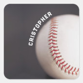 Baseball op maat vierkante sticker (Voorkant)