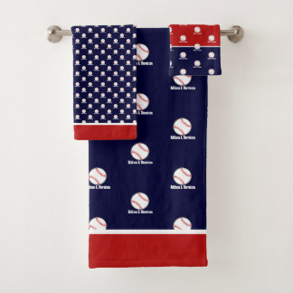 Baseball op marineblauw-naam Sportruimteschepen Bad Handdoek