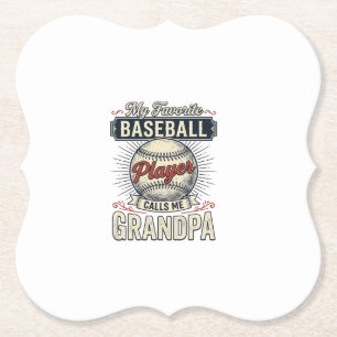 Baseball Opa Vintage Gravure Shirt Ontwerp_1 Kartonnen Onderzetters