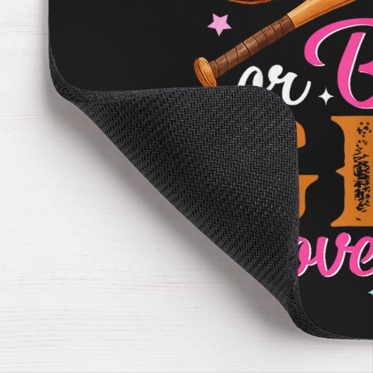 Baseball Or Bows Gigi Loves You Gender Reveal Baby Muismat (Hoek)