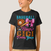 Baseball Or Bows Gigi Loves You Gender Reveal Baby T-shirt (Voorkant)