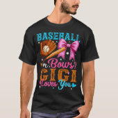 Baseball Or Bows Gigi Loves You Gender Reveal Baby T-shirt (Voorkant)