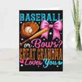 Baseball Or Bows Great Grandma Loves You Gender Re Kaart (Voorkant)