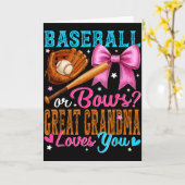Baseball Or Bows Great Grandma Loves You Gender Re Kaart (Gele Bloem)