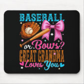 Baseball Or Bows Great Grandma Loves You Gender Re Muismat (Voorkant)