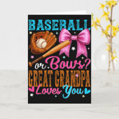 Baseball Or Bows Great Grandpa Loves You Gender Re Kaart (Gele Bloem)