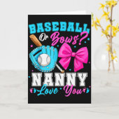 Baseball Or Bows Nanny Loves You Gender Reveal Fam Kaart (Gele Bloem)
