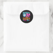 Baseball Or Bows Your Daddy Loves You Gender Revea Ronde Sticker (Tas)