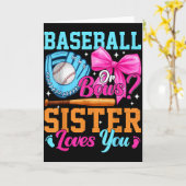 Baseball Or Bows Your Sister Loves You Gender Reve Kaart (Gele Bloem)