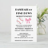Baseball or Pink Bows gender reveal party Kaart (Staand voorkant)