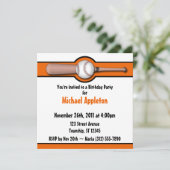 Baseball Oranje Birthday-uitnodigingen Kaart (Staand voorkant)