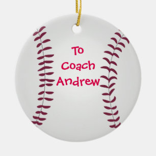 Baseball Ornament, gepersonaliseerd voor coach of  Keramisch Ornament
