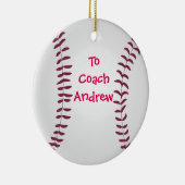 Baseball Ornament Gepersonaliseerd voor Coach of S (Rechts)