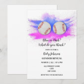 Baseball over sekse onthullen feest kaart (Voorkant / Achterkant)