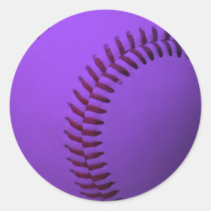 Baseball Paars Ronde Sticker