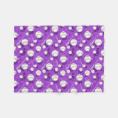 Baseball Paarse flesje met Théball Thlege Pattern Fleece Deken (Voorkant (Horizontaal))