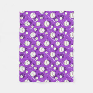 Baseball Paarse flesje met Théball Thlege Pattern Fleece Deken