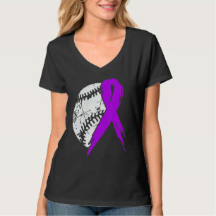 Baseball Paarse Ribbon Warrior Alzheimer Awarenes T-shirt