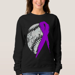 Baseball Paarse Ribbon Warrior Alzheimer Awarenes Trui