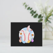 Baseball Paashaas Funny Paasbal Baseball Bunny Briefkaart (Staand voorkant)