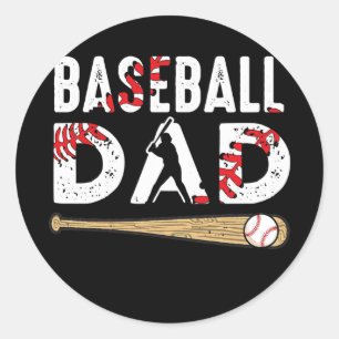 Baseball Pap Baseball Lover voor vaderdag Ronde Sticker