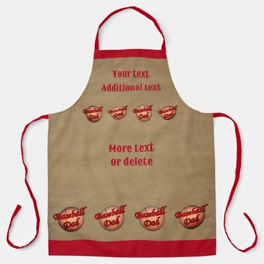 Baseball Pap gepersonaliseerd Schort (Voorkant)