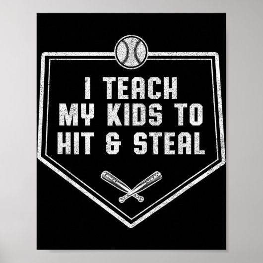 Baseball Pap - Ik leer mijn Kinderen naar Hit & St Poster (Voorkant)